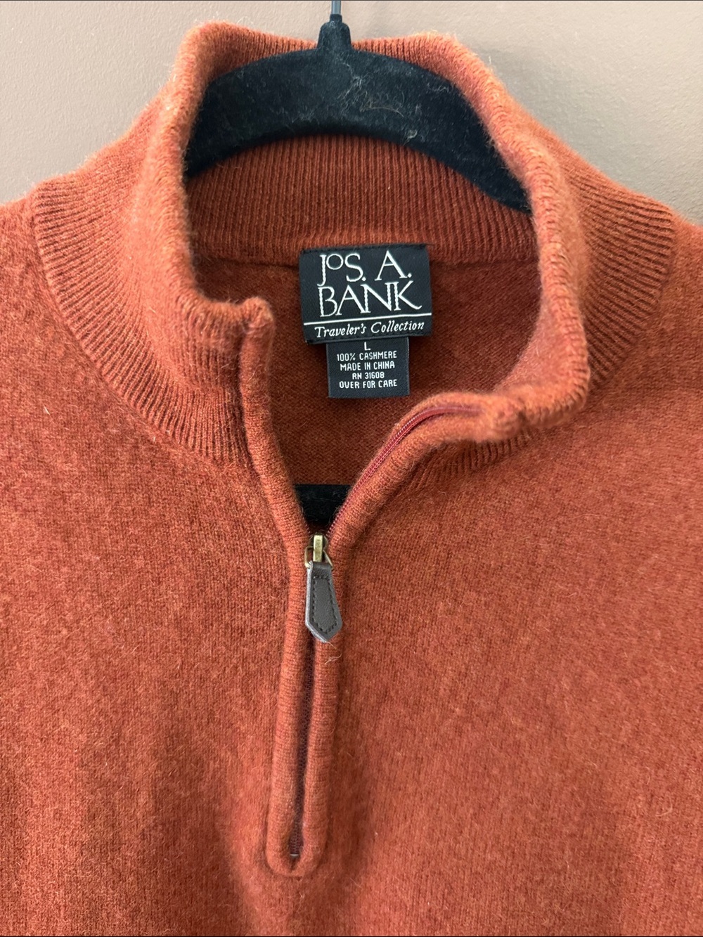 Jos A Bank Traveler’s Collection 100% Cashmere 1/4 Zip Pullover Sweater - Picture 2 of 8